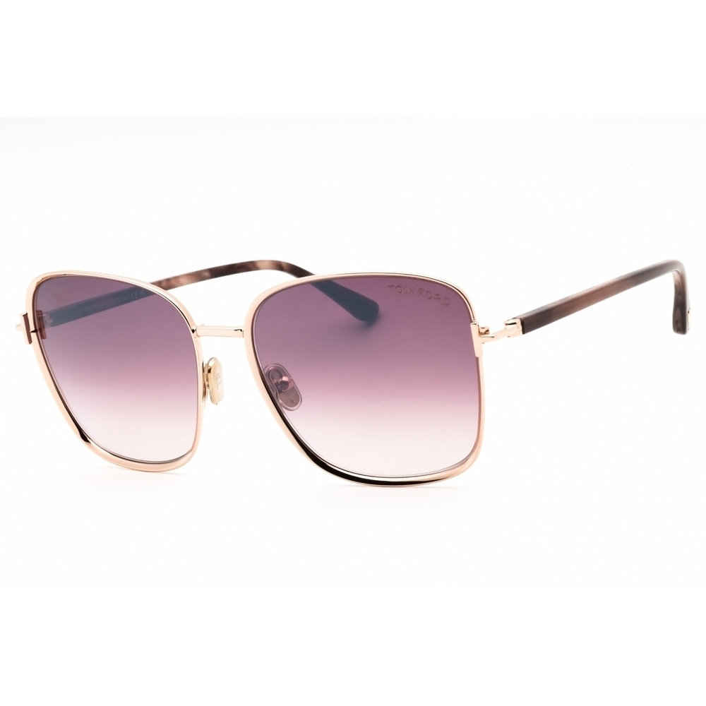 NWT Tom Ford FT1029 Rose Gold Rectangle 57mm Sunglasses